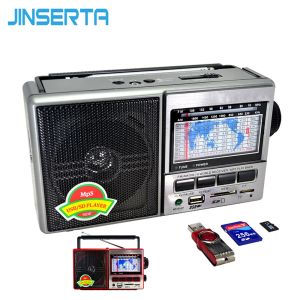 Jogadores Jinserta Fm / am / sw World Band Radio Receiver Mp3 Player com Band Display Screen Suporte U Disk / SD Card / TF Card Play