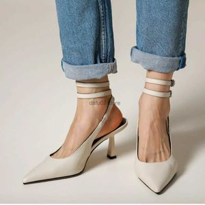 Klänningskor sommar sandaler tunna hälskor för kvinnor silver spänne pumpar vår höst elegant slingback sandaler franska stylesexy häl shoesh24228