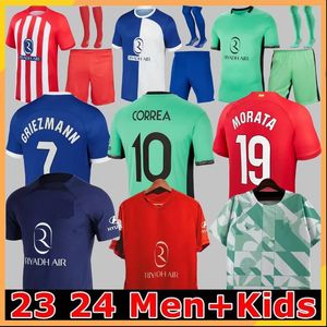 23 24 Fußballtrikots MORATA GRIEZMANN MEMPHIS 2023 2024 120. M.llorente CORREA KOKE Atletico Madrids Camisetas De Futbol LEMAR CARRASCO Männer Kinder Kit Fußball