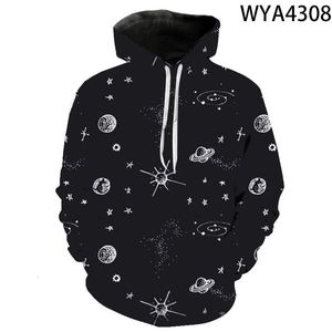 Star nadruk 3D Nieba Wszechświat Wszechświat Bluza z kapturem chłopcy i dziewczęta fajna bluza moda pullover longsleeved streetwear top 240227