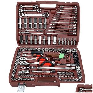 Handwerkzeuge Autoreparaturwerkzeug Ratsche Drehmomentschlüssel Schraubenschlüssel Schraubendreher Steckschlüsselsatz Combo Tools Kit Fahrradreparatur Mechaniker A Drop Deli Dhbgc