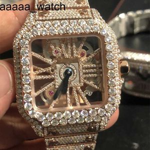 Diamonds Watch Wristwatches Carters Skeleton Sier Vvs1 Vip Pass Tt Quartz Movement Top Quality Men Luxury Iced Out Sapphire with Box