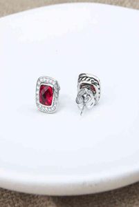 Red Earring Designer Stud Garnet Jewelry Luxury Womens Earings Studs Designers 7mm Orecchini Zircon Fashion Design Women Wedding S7643136