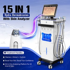 15 I 1 Hydra Dermabrasion Machine Hydrofacial krympsporer anti-aging syre ansiktsmikrobermabrasion hydro djup rena hud. Borttagning