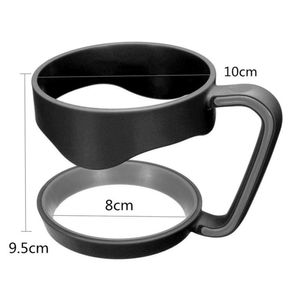 Maniglia per bicchieri 100 pezzi Tazze per bottiglia d'acqua in plastica nera portatile Maniglia per tazza per bicchiere da 30 once Supporto per tazza adatto per bicchieri da viaggio Il Dhclf