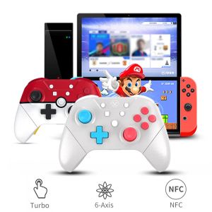 Nintendo Switch Pro NS Lite PC NFC Turbo 6AXIS DoubleMotor 3D 조이스틱 용 GamePads 무선 게임 패드 Bluetooth 컨트롤러