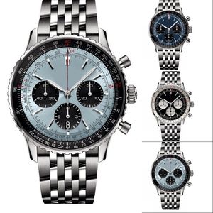 Erkek için lüks saat 50mm yüksek uç saatler navitimer altın kaplama kayış çerçeve siyah kadran montre homme paslanmaz moda tasarımcı kadınlar için izle xb010 b4