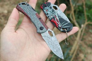 A2298 BK Folding Knife 3Cr13Mov 3D Mönster Drop Point Blade Steel Handtag utomhus Camping Vandring Fiske EDC Pocket Knives