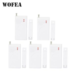 Detector Wofea Wireless Magnetic Window Door Sensor For Home Alarm System 433MHZ 5pcs/lot