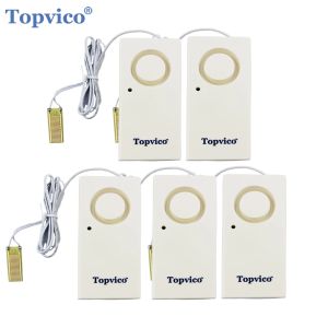 Detektor Topvico 5st Vattenläckage Sensor Detektor Läckalarm Översvämningsdetektering 120dB Alert Wireless Home Security System
