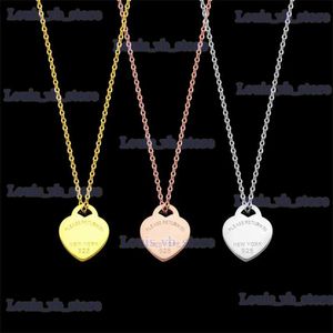 Hänge halsband designer halsband tiff halsband guld halsband hjärta halsband lyx smycken designer halsband ros guld valentine dag gåva smycken med låda snabbt