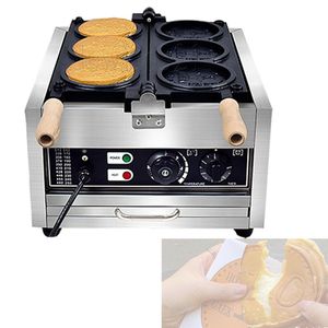 Commercial Electric Gold Coin Waffle Maker Mönster Non Stick Pan Round Bread Waffle Machine Snack Maker Commercial 110V 220V