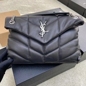 YS LOULOU PUFFER TOTE DERİ DERİ OLUK OLUKLARI BAŞLAR İÇİN BAŞLAR İÇİN DEĞİŞTİRME BOAKLARI Cross Vücut El Çantaları Siyah Tasarımcı Çanta Üstü Lüks Altın Zincir Pochette Messenger Çantası