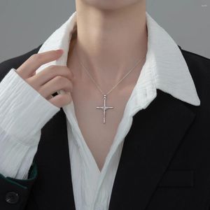 Anhänger Echte S925 Sterling Silber Diamant Zirkon Kreuz Einzelnen Anhänger Halskette Personalisierte Edlen Schmuck Zubehör Für Frauen