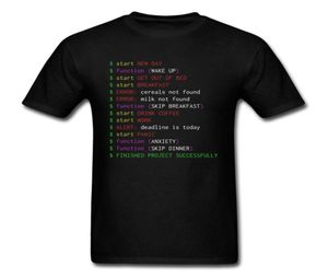 Футболка Monday Programmer Забавная одежда Geek Chic Мужские топы Смешная футболка с надписью Хлопковые футболки Черные футболки Новое поступление CX2006172697910