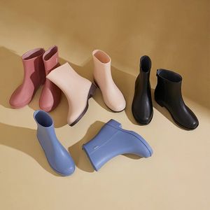 Knöchel-Gummistiefel für Damen, Regenschuhe, wasserdichte Galoschen, Gartenarbeit, Angeln, Regenstiefel, Damen, rutschfest, ölbeständig, Küchenschuh 240226