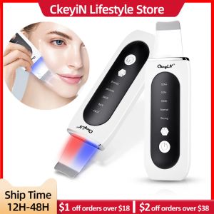 Бутылки Ckeyin Ultrasonic Skin Scrubber Facial Cleaner Cleanser Remover Peelling Face Messagers Care Tools