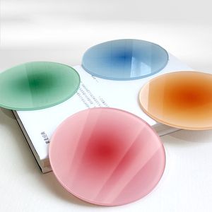 Gradient Acrylic Coasters Ins Anti-Slip Round Cup Pad Dining Table Placemat Cafe Desktop Decor Ornament Kitchen Bowl Mats