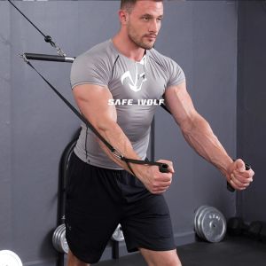 Tapestry Fiess Biceps Triceps Back Blaster Rope Lat Pull Down Bar Chest Muscle Workout Grip Rowing Handle Diy Pulley Cable Attachments