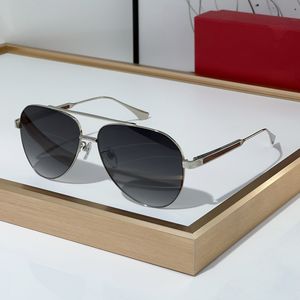 Hohe Version, Schmetterlings-Designer-Sonnenbrille, schwarzer Metallrahmen, Doppelsteg, marineblaue ovale Gläser, modischer Schutz, UV-Schutz für Herren, luxuriös, mit Box CT0038S. Besonderes Geschenk