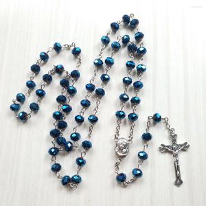 Colar brincos conjunto cottvoblue contas de cristal corrente crucificação católica cruz nossa senhora medalha encantos rosário pulseira jóias chalet