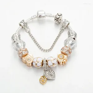 Charm Bracelets ANNAPAER 2024 Drop Heart Pendant Beads Fit Original Bracelet Taki Luxury Charms & Bangles For Women B18011