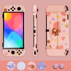 Fall Ny söt tecknad TPU -skalfodral för Nintendo Switch OLED Console Protective Skin Cover för NS Switch OLed Gaming Accessories
