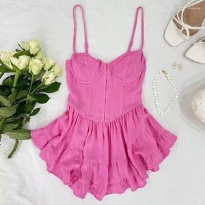 Casual Dresses Boho Beach Wear Strap Mini For Women Vintage Sleeveless Backless Sexig Summer Short Dress Cotton Vestidos Robe