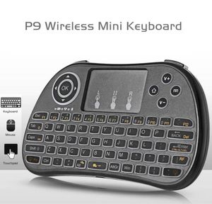 Mini tastiera P9 24G Touchpad portatile Batteria al litio ricaricabile Telecomando wireless Fly Air Mouse con retroilluminazione bianca2215742