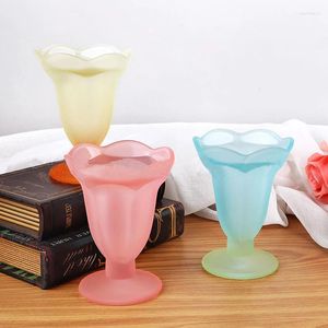 Şarap Gözlükleri Yomdid Retro Buzlu Cam Kahve Kahve Kupa Tatlı Renkli Goblet Yaratıcı Dantel Süt Ice Cream Drinkware