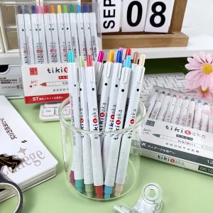 Markers 12 Color Press Watercolor Marker Click Pen Set Antidry Children Graffiti Art Students Washable Hands Account Pen