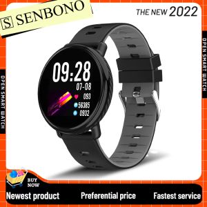 Relógios senbono smartwatch masculino bluetooth resposta chamada monitor de freqüência cardíaca ip68 à prova dip68 água relógios relógio inteligente feminino para huawei xiaomi ios