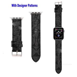 Designer Designer Luxo WatchBand Straps Apple Watch Band 41mm 40mm 38mm 45mm Moda Couro Vintage Substituição Strap Bandas Clássicas Fivela iWatch SE Apple Serie