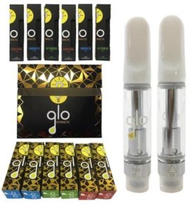 Glo Extracts Sigaretta elettronica 0,8 ml 1,0 ml Bobina di ceramica Cartuccia vuota Carrello Confezione Ultimi atomizzatori Ceppi multipli con nuova penna Vape di design