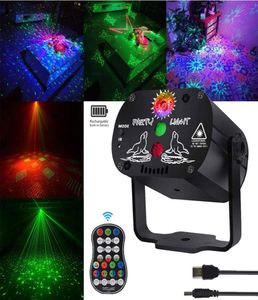 Laserbelysning DJ Disco Stage Party Lights Sound Activated Projector Time Function med fjärrkontroll för jul Hallowee2111900