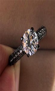 Anéis de casamento minimalista masculino feminino anel de pedra de cristal vintage 14kt preto ouro cheio de jóias solitaire para homens e mulheres 6850742