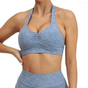 Completo da yoga Reggiseni sexy Top sportivo senza schienale Intimo da donna Push up Crop Abbigliamento sportivo Donna Palestra Abbigliamento corpo rosa