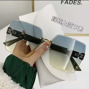 Familie Hs Sonnenbrille im gleichen Stil Damen Straßenfoto 2024 neue große Gesicht schlanke Anti-Ultraviolett modische Sonnenbrille FMNY