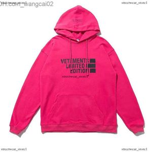 Herrtröjor veteements hoodie 2023fw tvättade rosa veteements hoodie vetement t shirt män kvinnor ingenting jag just har tur vintage hooded överdimensionerad veterinär pullover 968