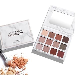 アイシャドウQiaoyan Earth Color Eyeshadowパレット色素沈着防水防水性12色の12色シマーマットアイシャドウ蛍光ペートDHYXQ