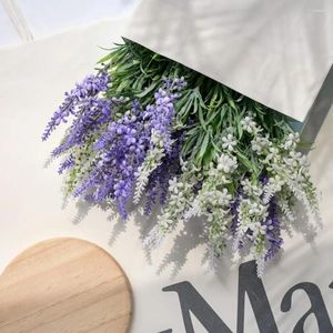 Decorative Flowers Unique Imitation Flower Vibrant Flocking Touching Fake Lavender Fresh-keeping Artificial Party Decor