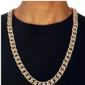 Hip Hop Men quavo Gold Pt Iced ut 15mm 20 Miami Cuban Choker Chain Necklace299e