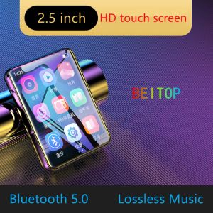 Players 2022 Neuester Bluetooth 5.0-MP3-Player aus Metall mit Voll-Touchscreen und integriertem Lautsprecher mit Ebook, FM-Radio, Videoaufnahme, MP4-Player