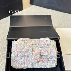 Yeni yün moda kadın cf omuz çantası üst tasarımcı çanta çanta çok renkli yüksek kaliteli yün eğirme tek çift şapka crossbody çanta kutu saç 26cm