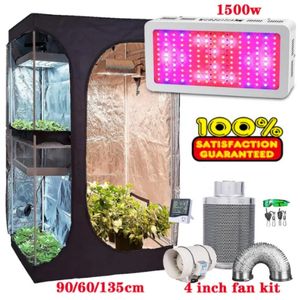 Polyesterfilm Growbox 2-i-1 600D Grow Tent Komplett kit inomhus hydroponikväxter som växer för växthus inomhus för blomma växtodling