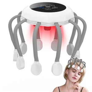 Massageador de cabeça de relaxamento massageador elétrico do couro cabeludo relaxar alívio do estresse terapia de luz vermelha vibrador massagem de cabeça para dor de cabeça alívio da enxaqueca