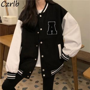 Giacche giacche da donna bomber giacca sciolta lettera casual retrò americana patchwork ins vintage autunno chic cool high street kpop allmatch