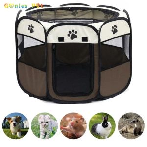 Furniture Portable Folding Pet Tent Dog House Octagonal Cage For Cat Tent Playpen Puppy Kennel Easy Operation Fence Outdoor Big Dogs House