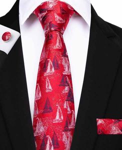 Christmas Mens Necktie Red Ties Floral 100 Silk Handkerchief Weeding Party Business Tie Pocket Square Cufflinks SN70716679952