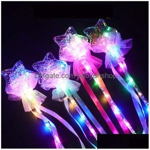 Rękawiczki LED Butterfly Glowstick Light Stick Concert Glow Sticks Colorf plastikowe lampki lampy błyskowej radość elektroniczna magiczna różdżka świąteczna dhgil